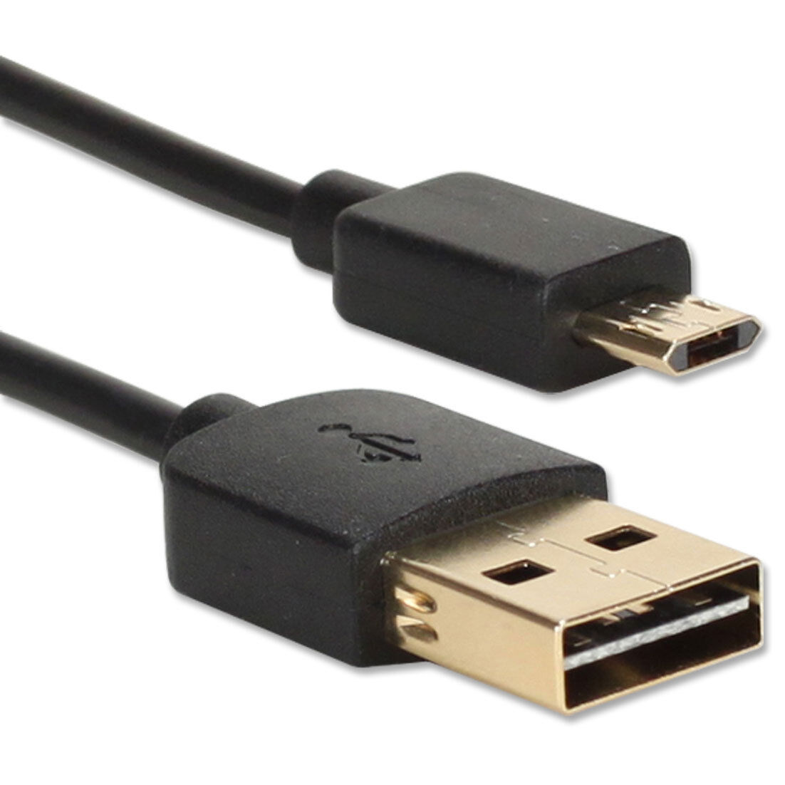 2 ft. Black Premium Reversible USB to Reversible Micro-USB Sync & Fast Charger C