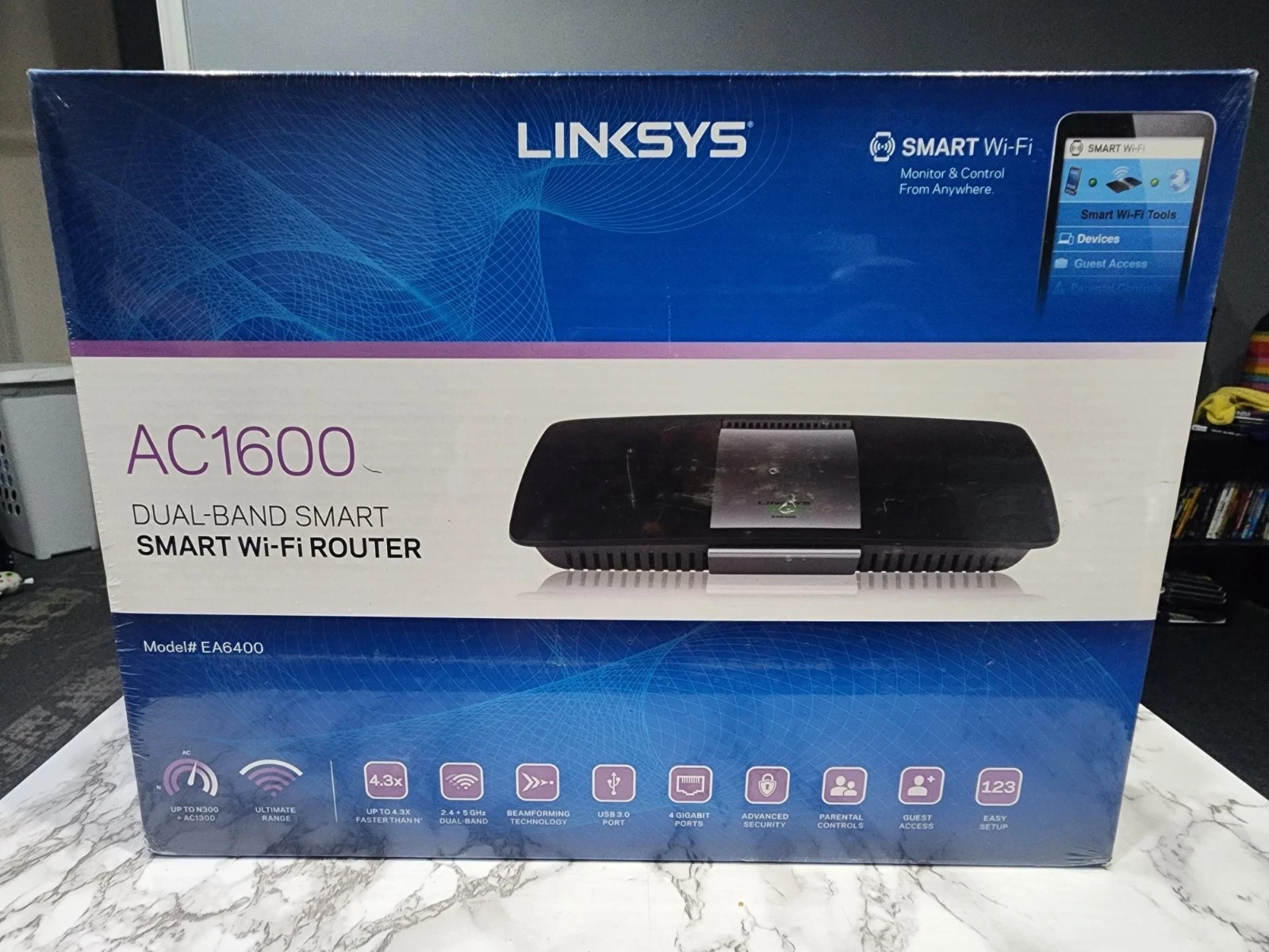 NEW Linksys EA6400 AC1600 Dual-Band Smart Wi-Fi Router