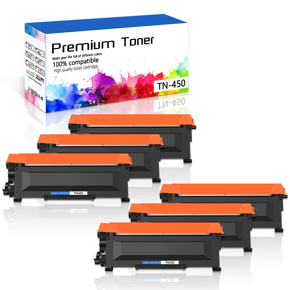 6PK TN450 TN420 Black Toner Cartridge for Brother DCP-7060D 7065DN HL-2130 2135W
