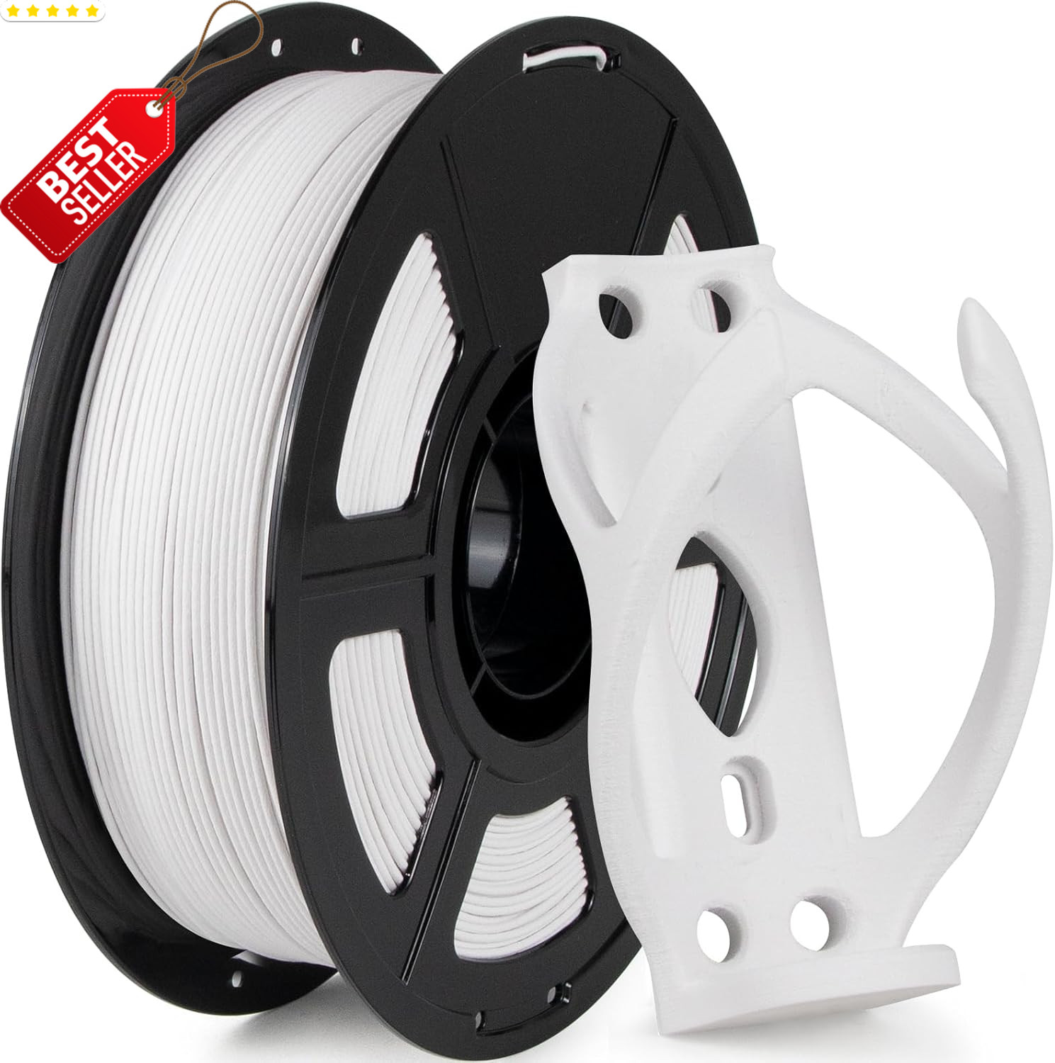 PETG GF Filament 1.75mm White 1kg Glass Fiber Low Warp Strong - US