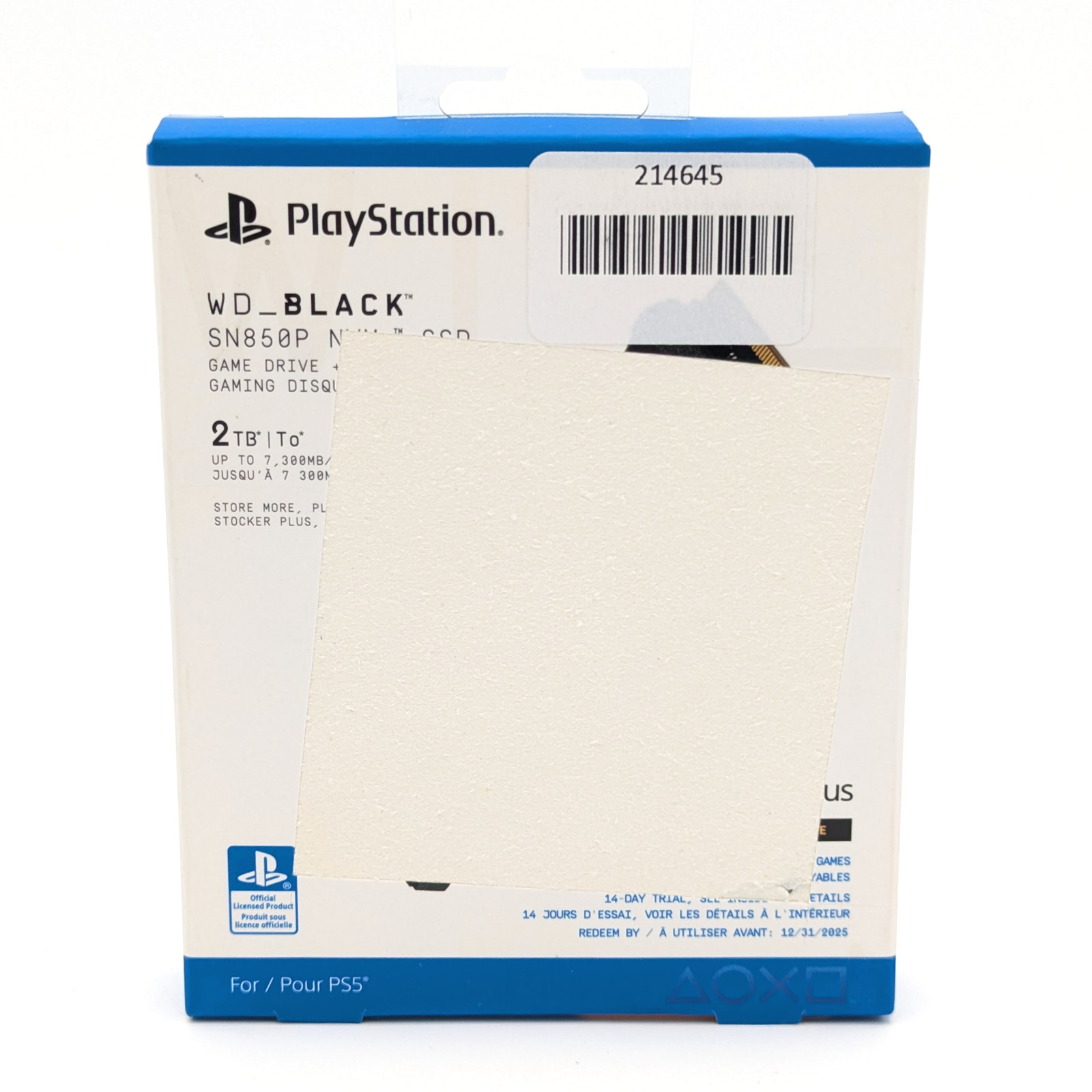 WD_BLACK SN850P 2TB NVMe SSD for PlayStation 5 (WDBBYV0020BNC-WRSN)