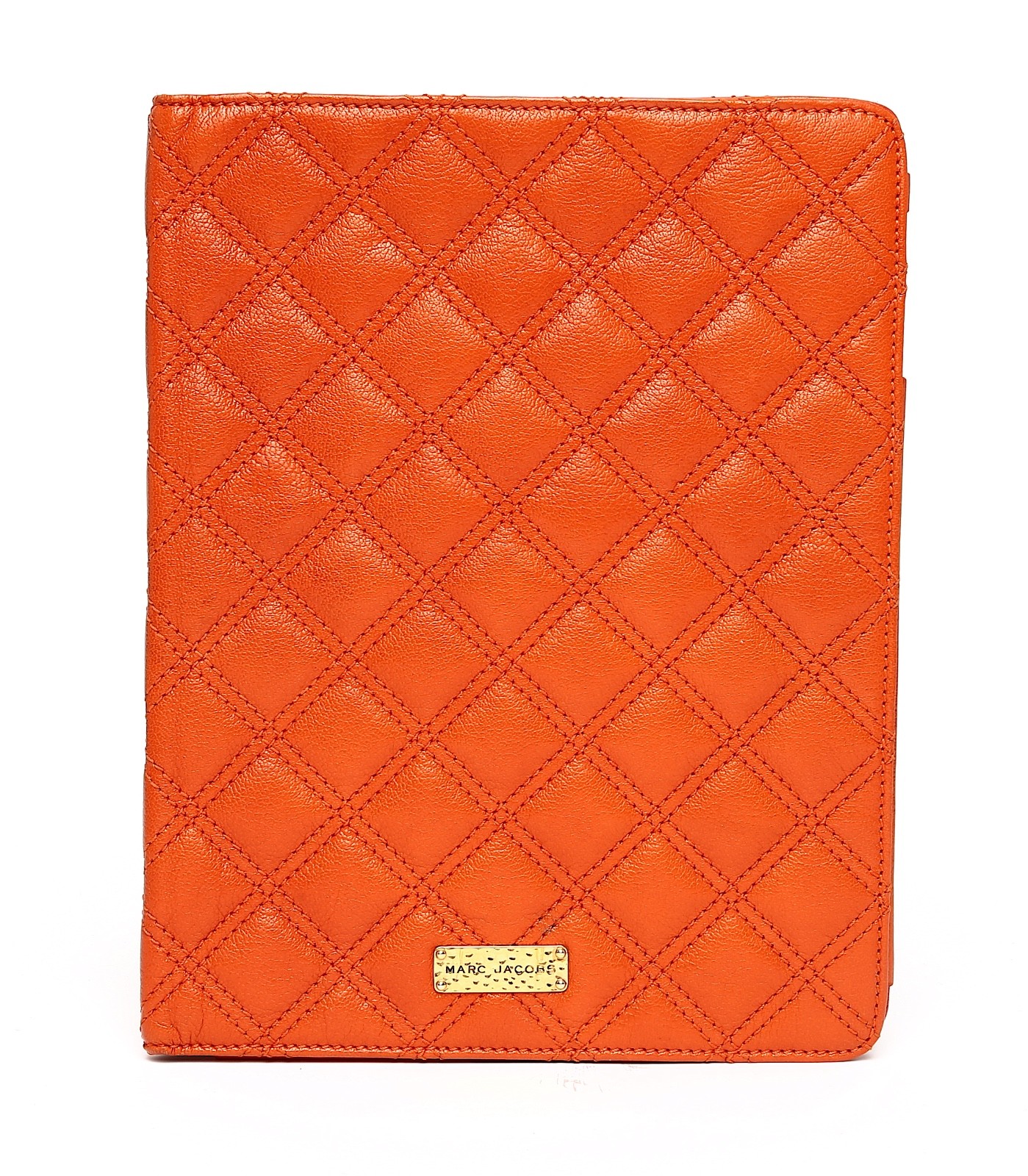 Marc Jacobs X7909 Quilted Orange Leather iPad Folder Case