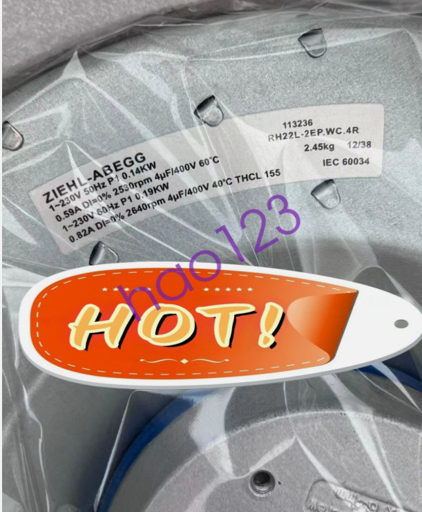 ONE NEW ZIEHL-ABEGG CENTRIFUGAL FAN RH22L-2EP.WC.4R DHL/FedEx