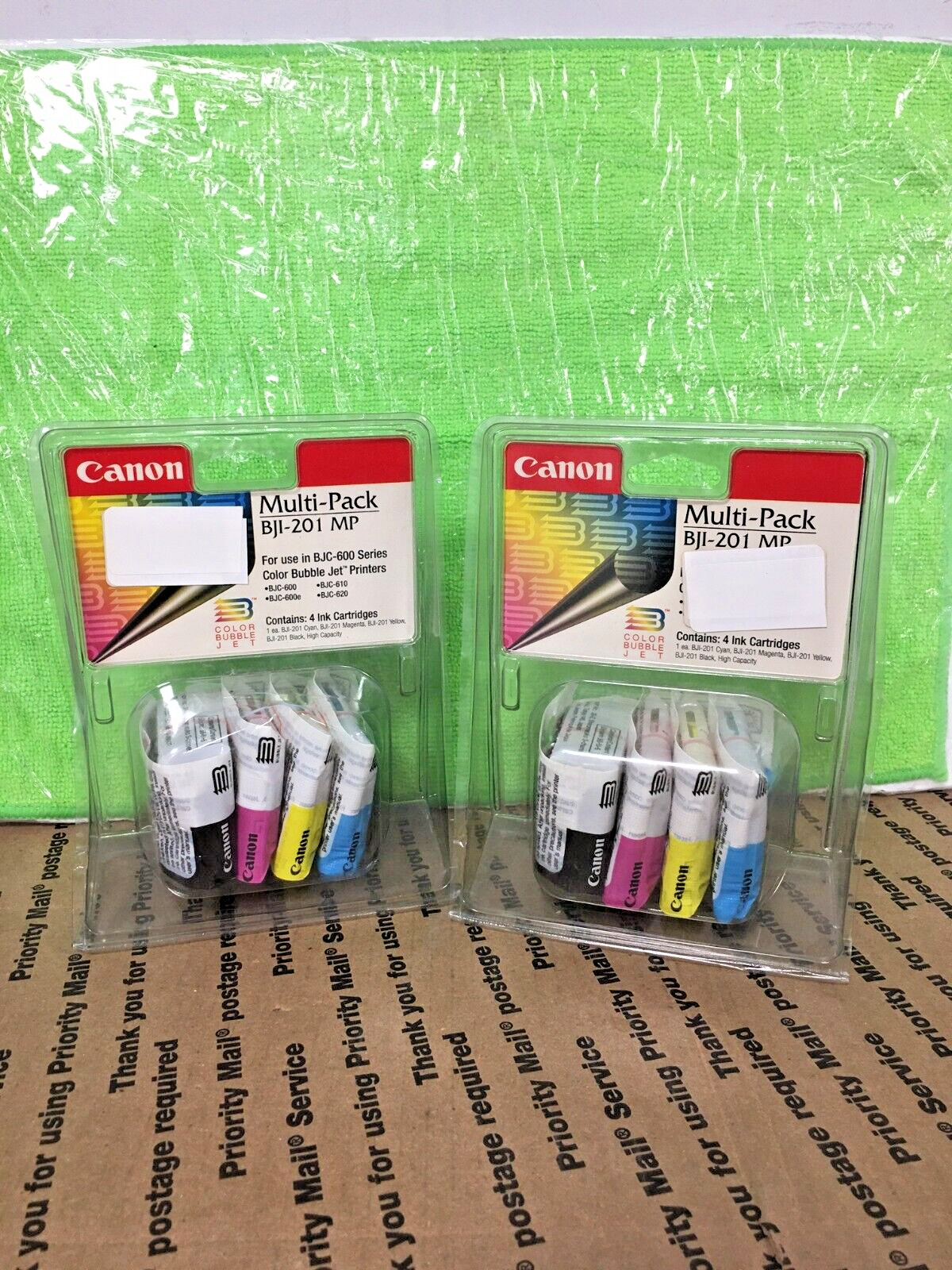 (LOT OF 2) NEW Canon BJI-201 MP Multi-Pack 4 (Four) Ink Cartridges