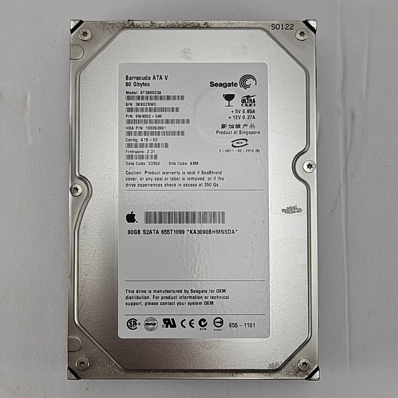 Seagate ST380023A 80GB 3.5" IDE PATA Apple OEM HDD Tested Working E1030