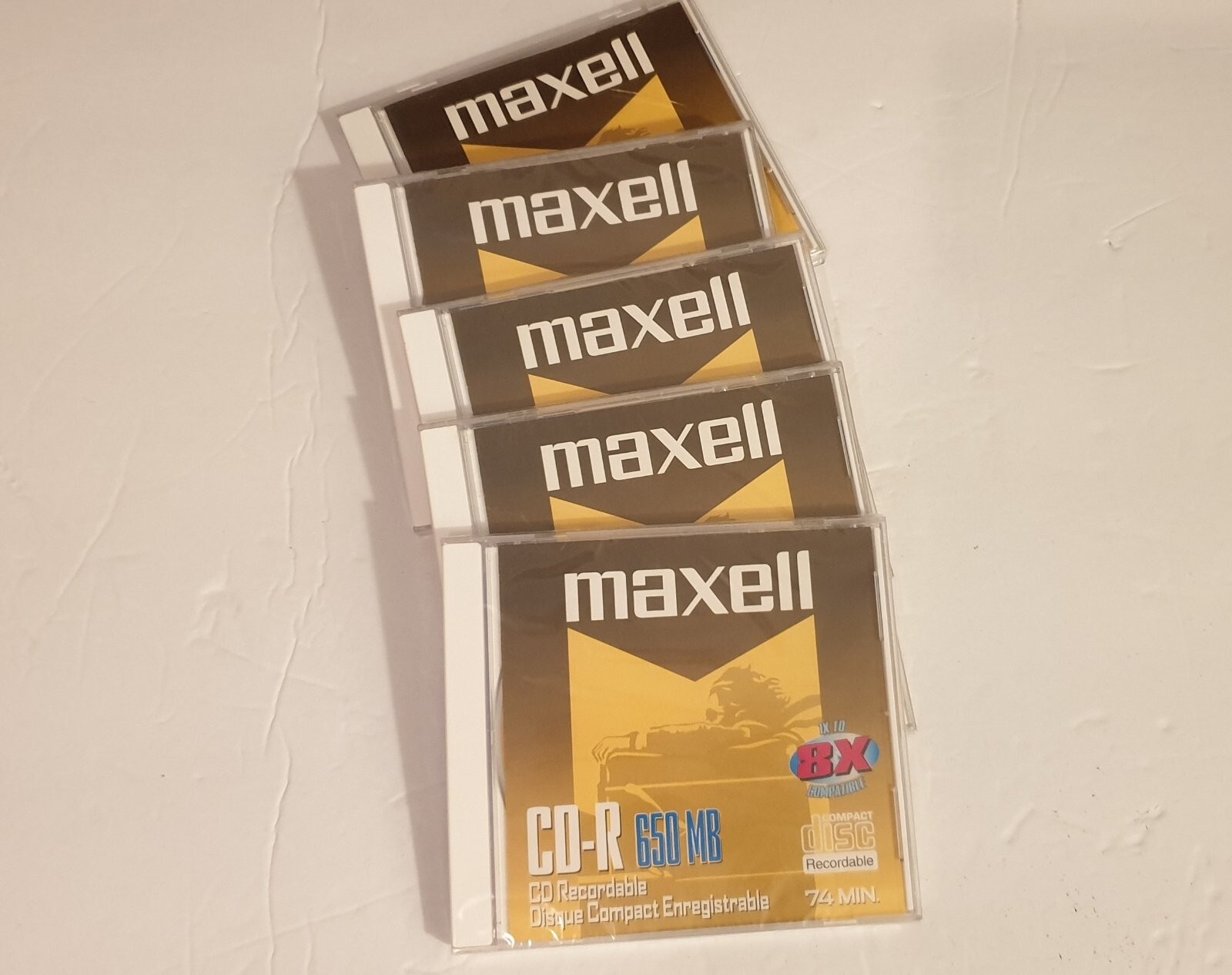 5pc MAXELL CD-R 650 MB 74 Min RECORDABLE DISCS - Set of Five Discs