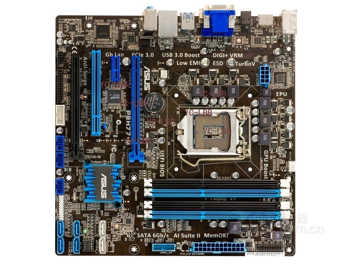 For ASUS P8H77-M motherboard H77 LGA1155 DDR3 32G HDMI+VGA uATX Tested OK
