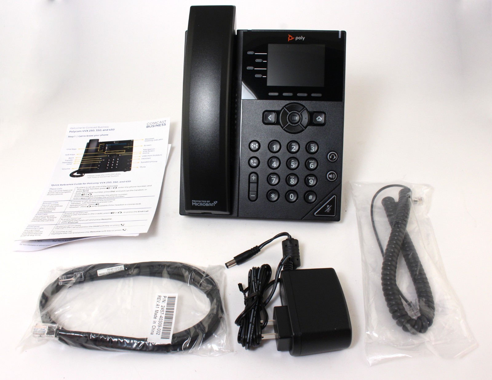 Open box Polycom VVX 250 VoIP 4 Line Business Phone 2201-48820-003; 6163842