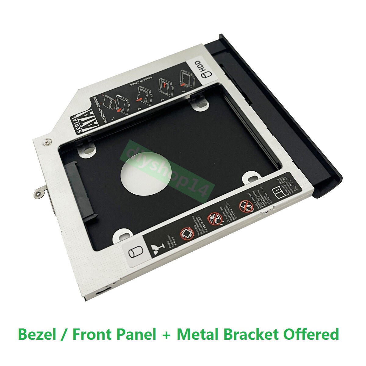 with Bezel 2nd HDD hard drive caddy For Lenovo IdeaPad 300-15IBR 300-15ISK SATA