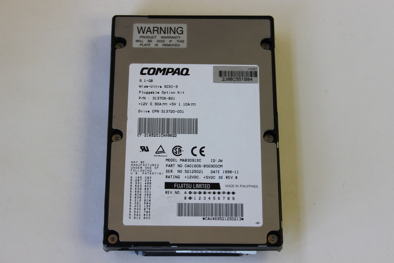 COMPAQ 313706-B21 313720-001 3.5 9.1GB WIDE ULTRA SCSI-3 FUJITSU MAB3091SC
