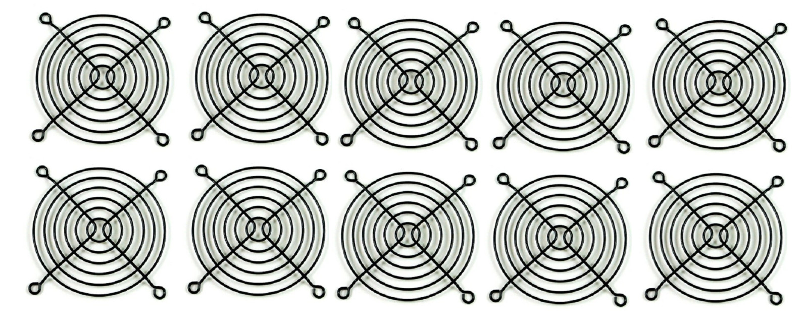 80mm Wire Metal Computer Case Fan Grill / Finger Guard - Black (Lot of 10)