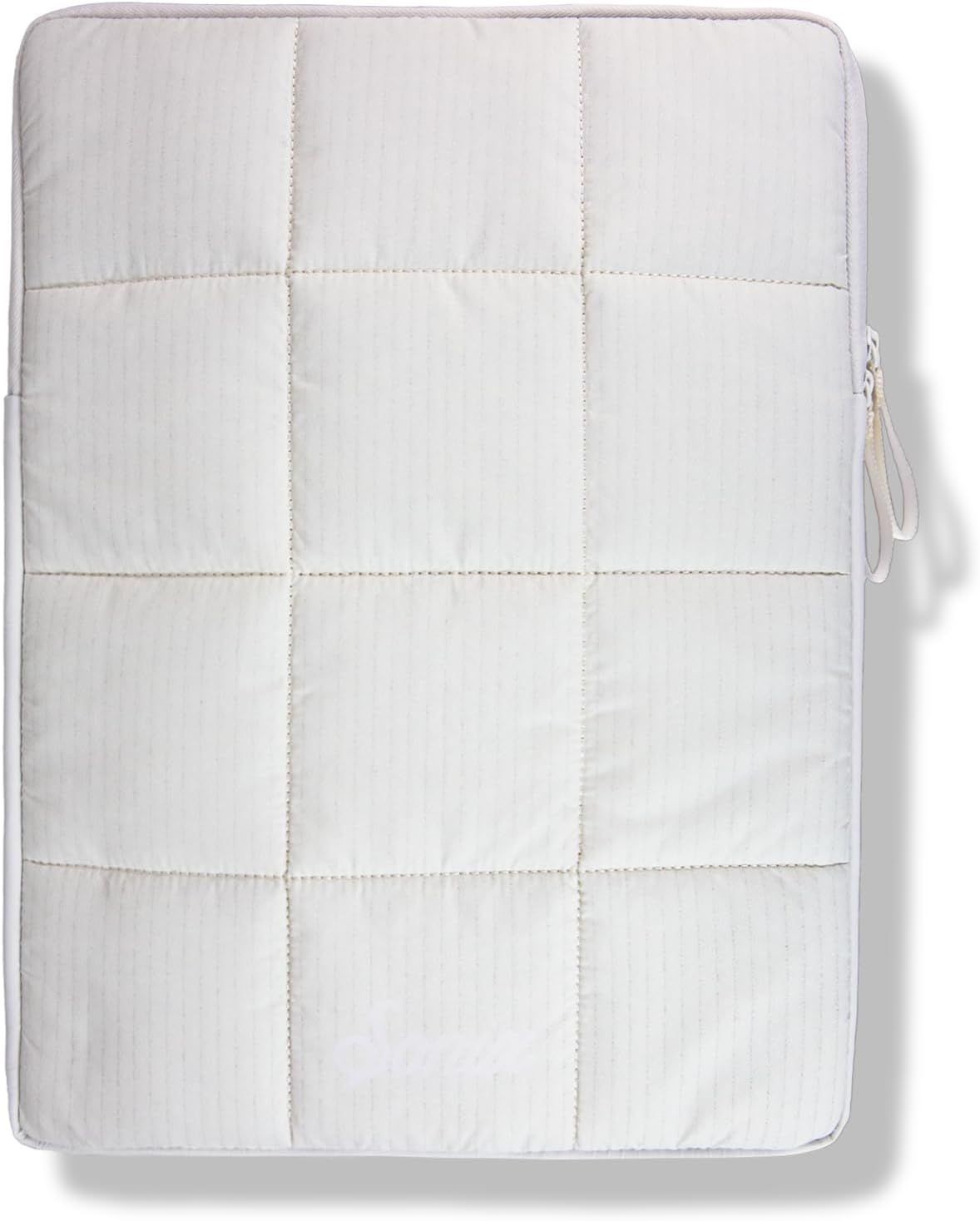 Quilted Puffer Laptop Carrying Case | 15-16 Inch Puffy Sleeve for Devices, Ivory