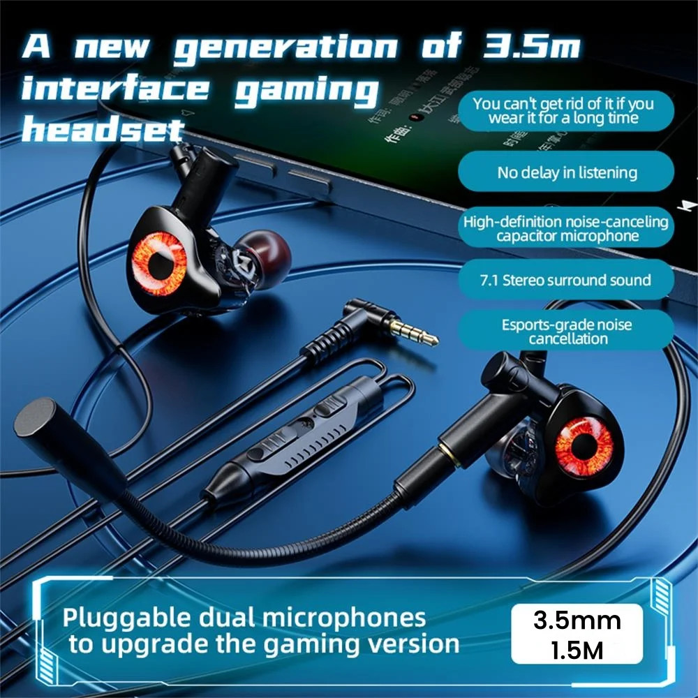 Type-C/3.5Mm/Usb Wired Headphones Gaming Headsets with Mic Earphones Wired Bass 