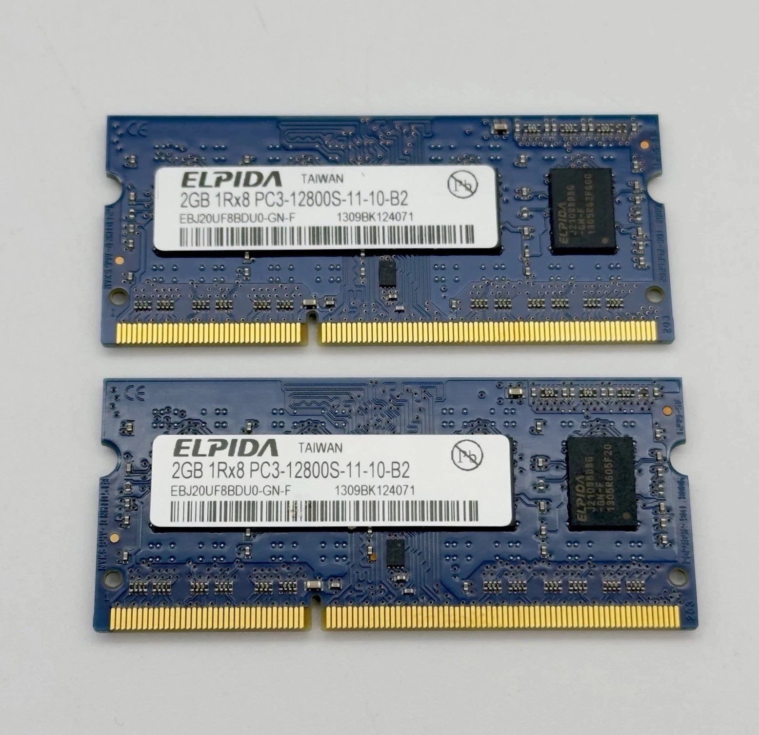 Elpida 4GB 1Rx8 PC3-12800S-11-10-B2 RAM Memory EBJ20UF8BDU0-GN-F X2 2GB Sticks