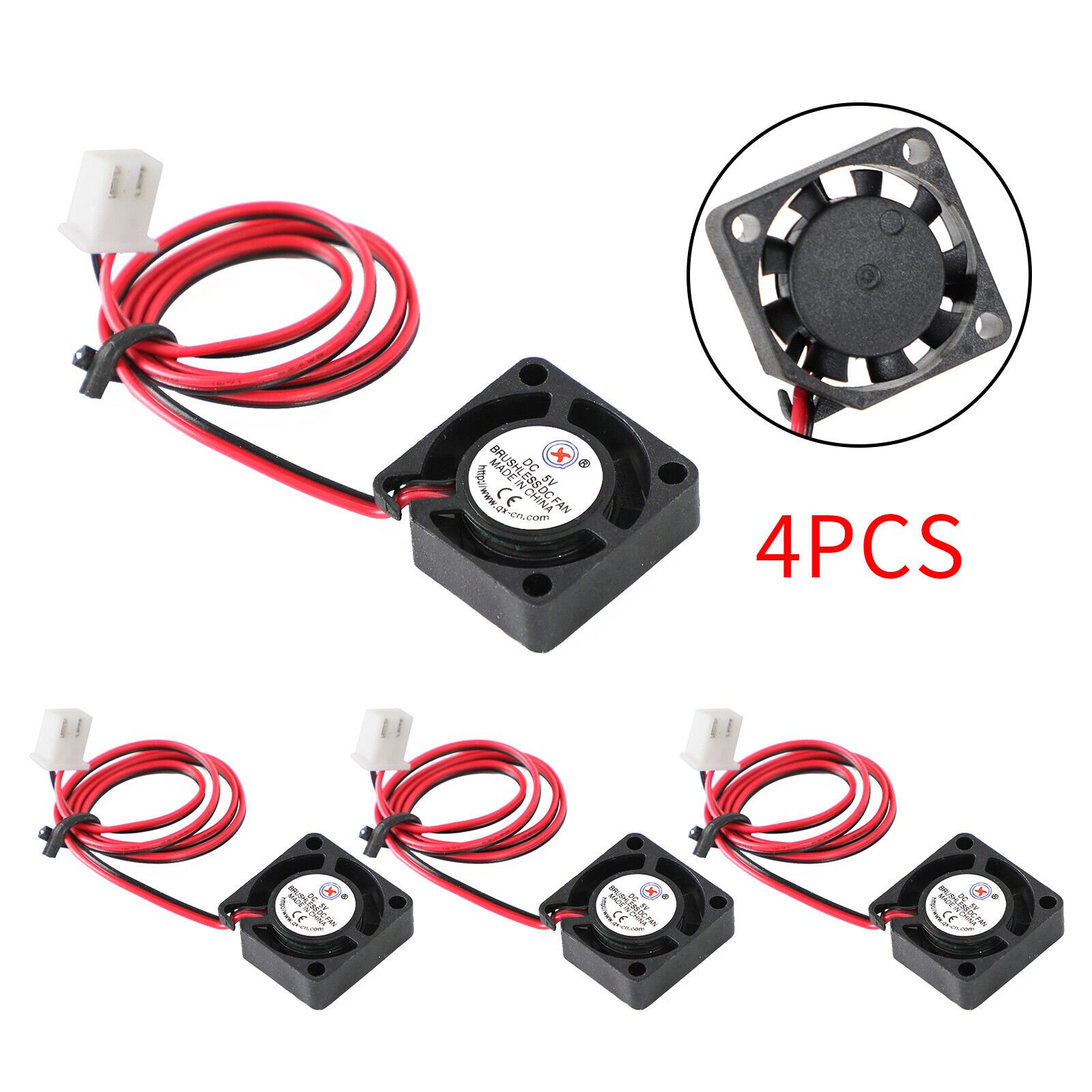 4x Brushless DC Cooling Blower Fan 5V 2006 20x20x6mm Sleeve 2 Pin Wire UE