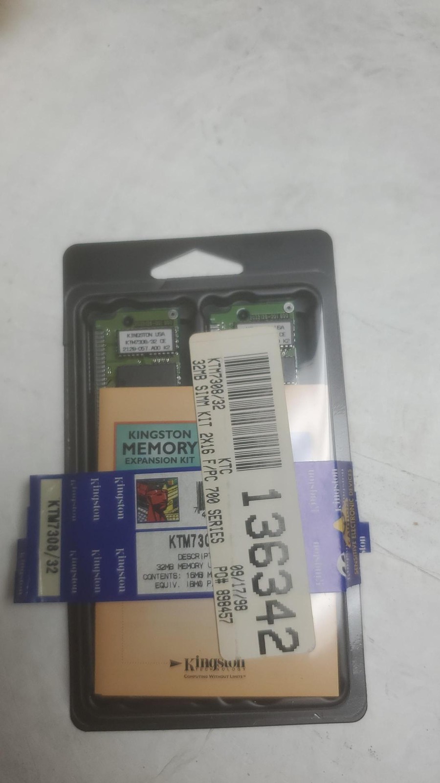 KINGSTON KTM7318/16 16MB Kit - Two 8MB Modules, Factory Sealed