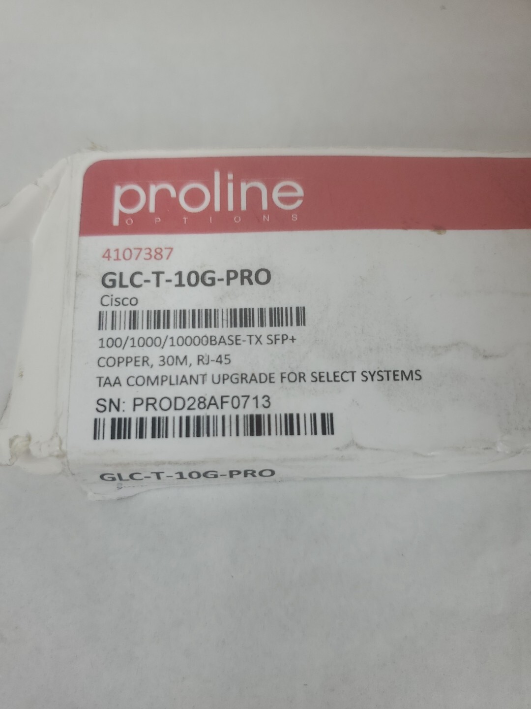 Original Proline GLC-T-10G-PRO Compatible SFP+ TAA Compliant Transceiver