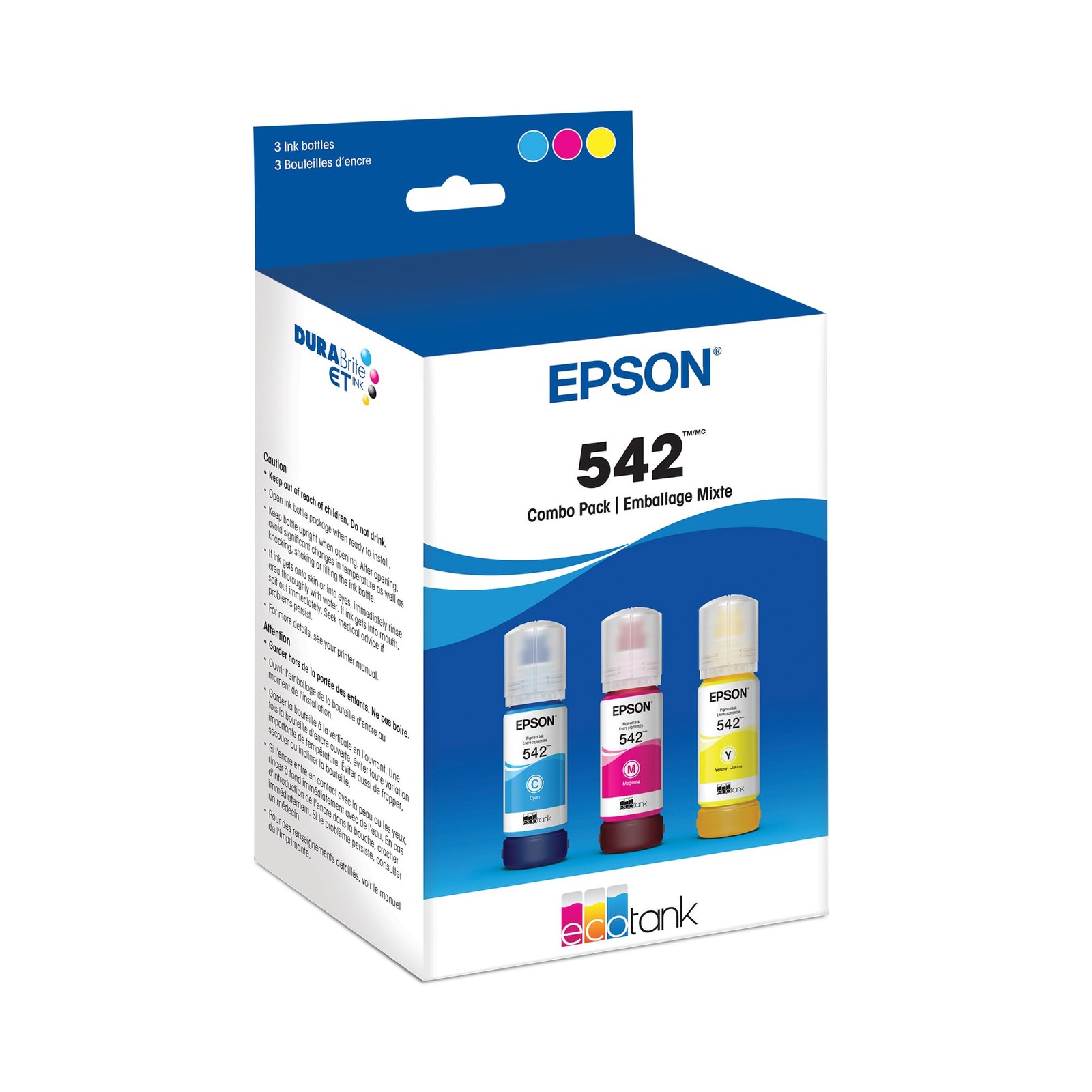 EPSON T542 EcoTank Ink Ultra-high Capacity Bottle Color Combo Pack (T542520-S)