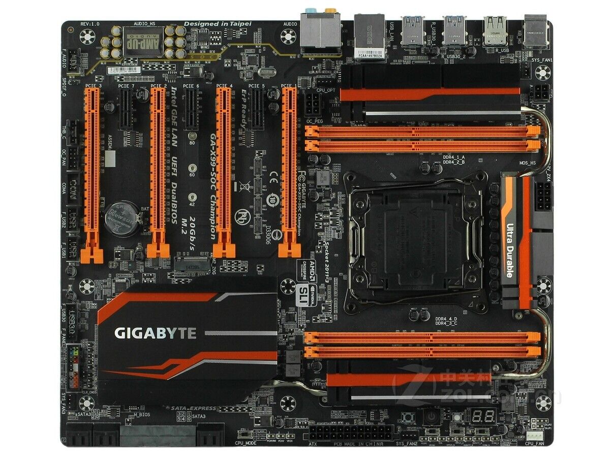 For GIGABYTE X99-SOC Champion motherboard X99 LGA2011-V3 DDR4 32G E-ATX Tested