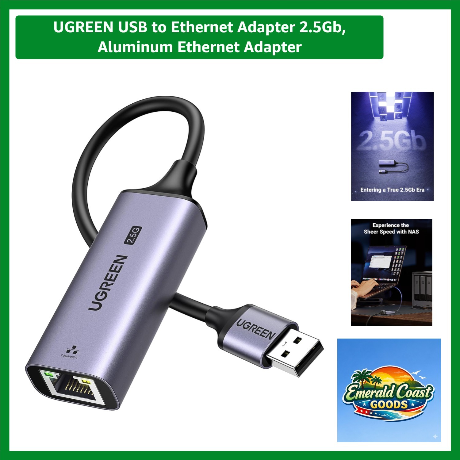 Upgrade Your Network: 2.5Gbps Aluminum USB to Ethernet Adapter for All Systems