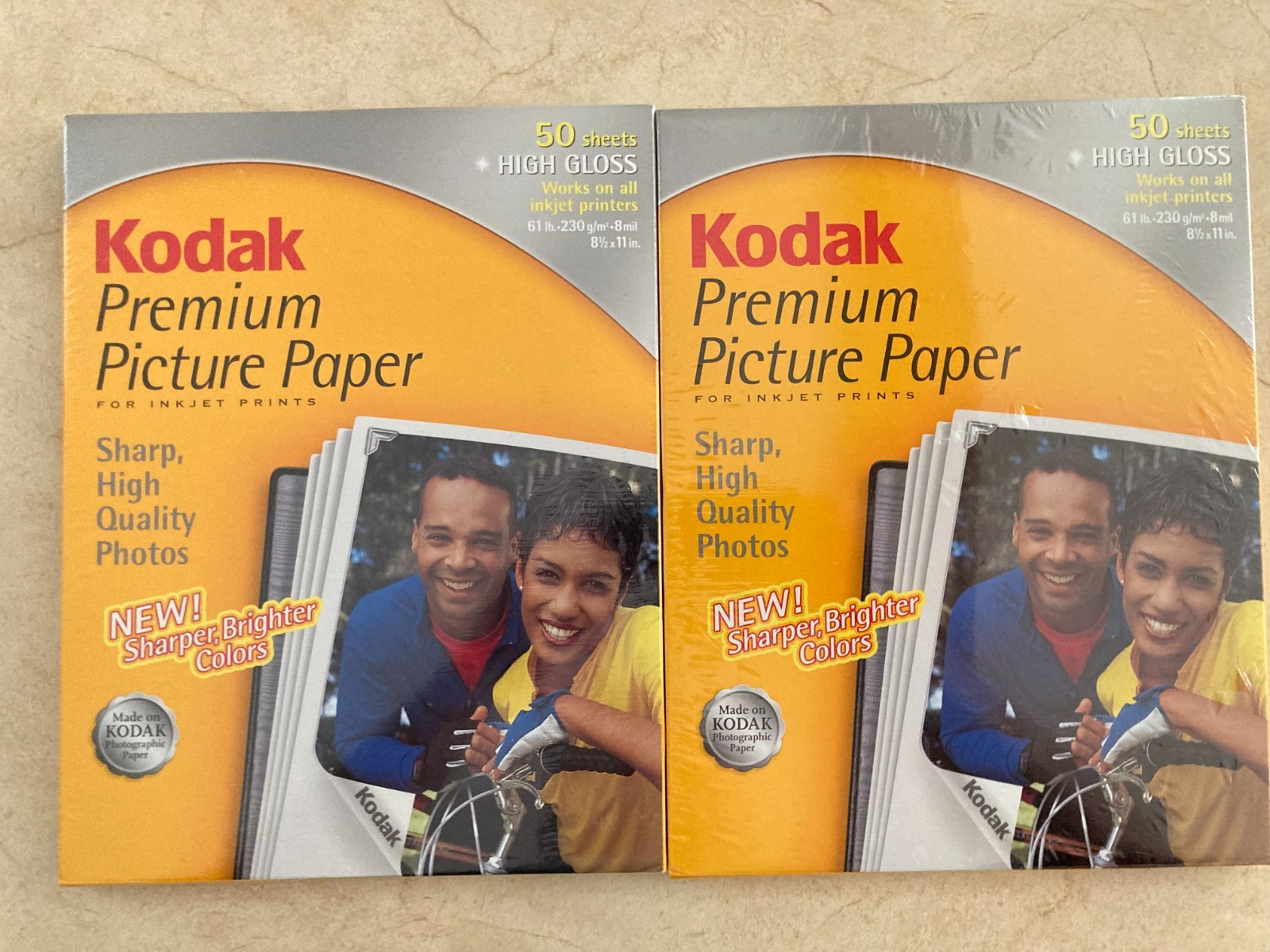 NEW Kodak PREMIUM PICTURE PAPER High Gloss 2 PACKS 8.5" x 11"  50 Sheets/Pack