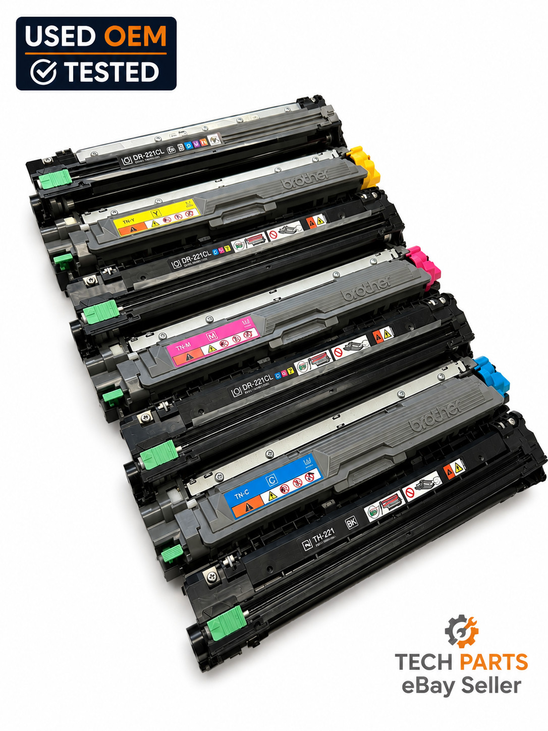 Genuine Brother OEM Drum Unit Set (92% Life) + Black Toner (85%) + Empty Color