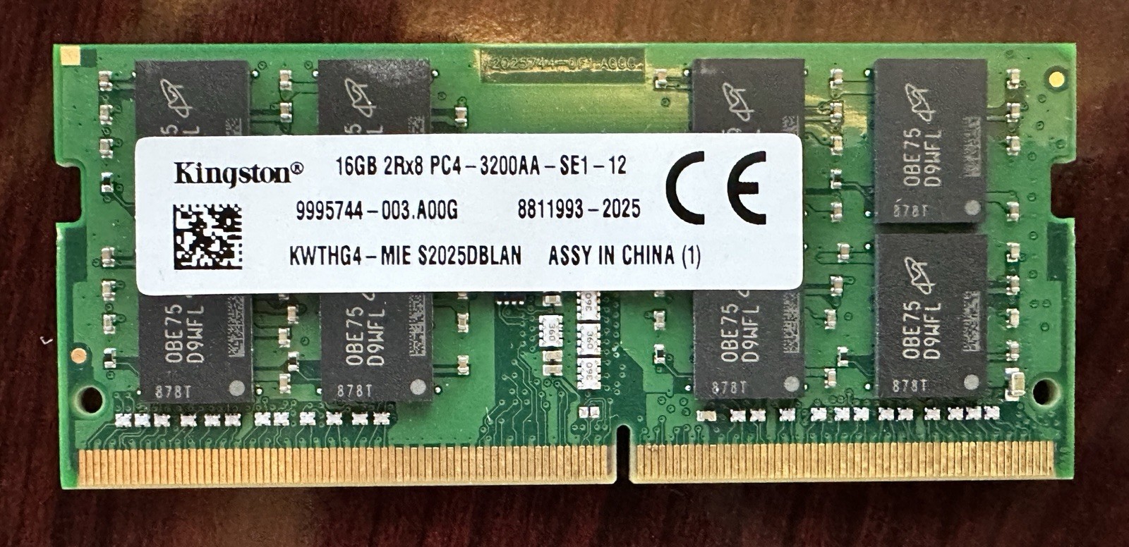 Kingston 16GB (1 Stick) PC4-25600 DDR4 3200 SODIMM Memory Module KWTHG4-MIE