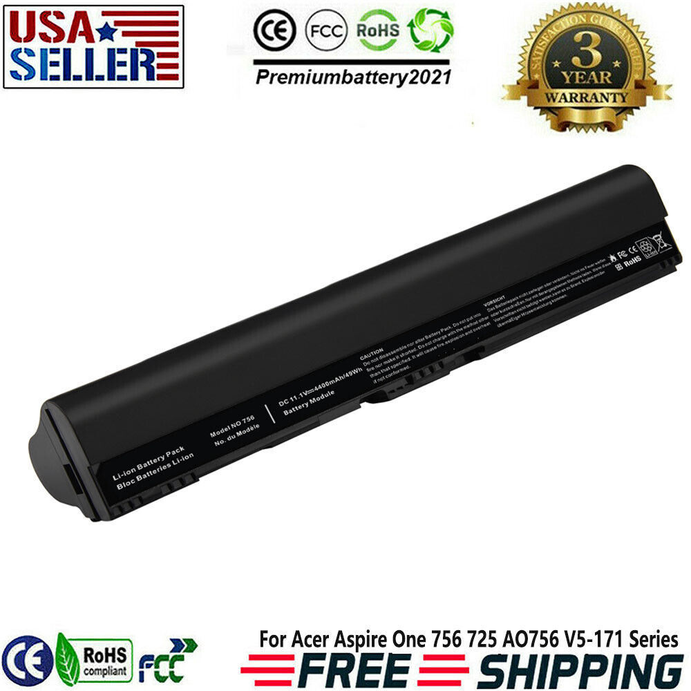 Battery AL12B32 (41CR17/65) For Acer Aspire One 725-0687 AL12B31 AL12X32 AL12A31
