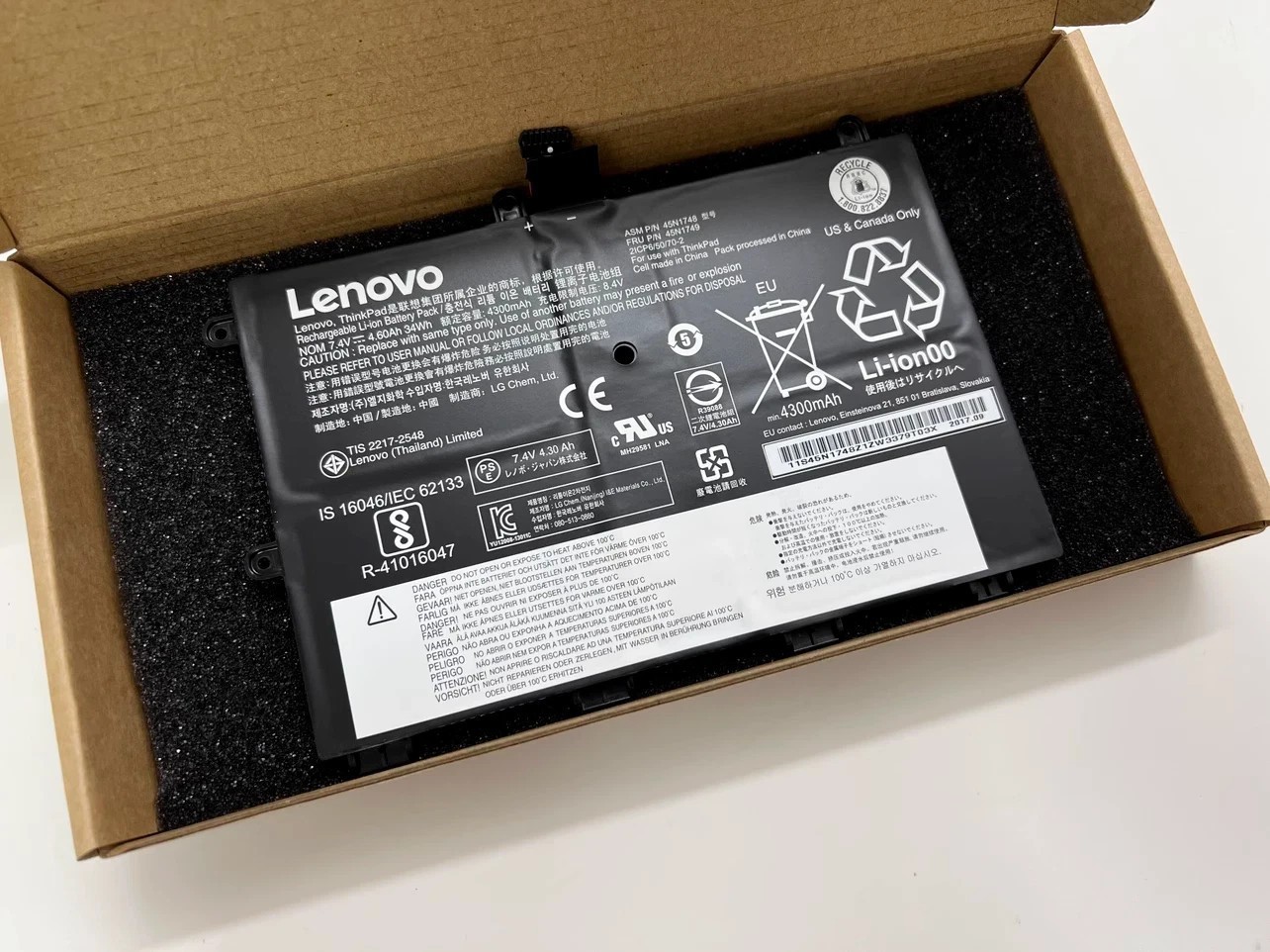 OEM Genuine 34Wh 45N1751 Battery For Lenovo ThinkPad Yoga 11E Chromebook 45N1750