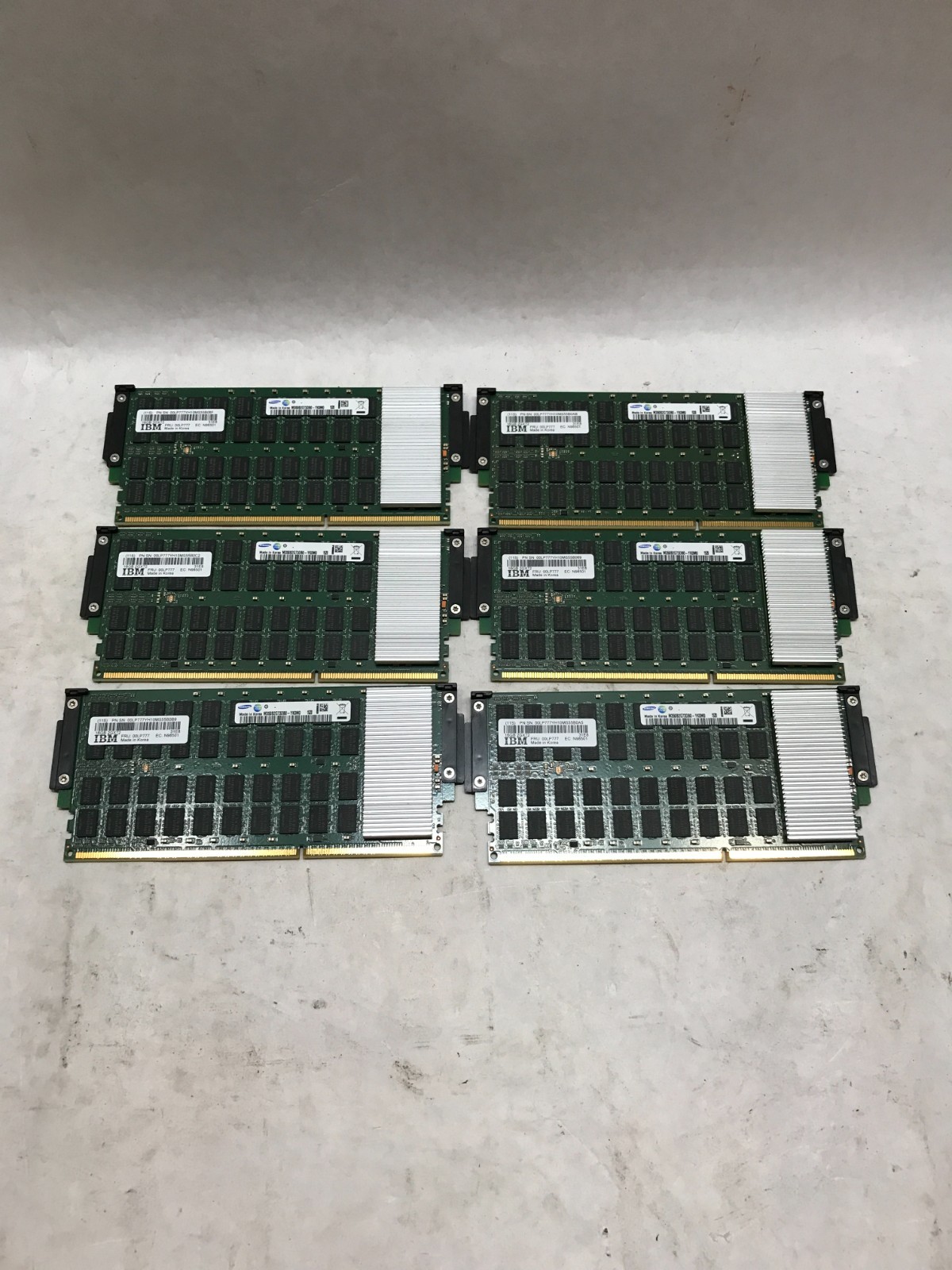 Lot of 6 IBM 00LP777-16GB PC3-12800-1600MHz ECC Memory Dual Rank MT40KHF2G72M3DZ