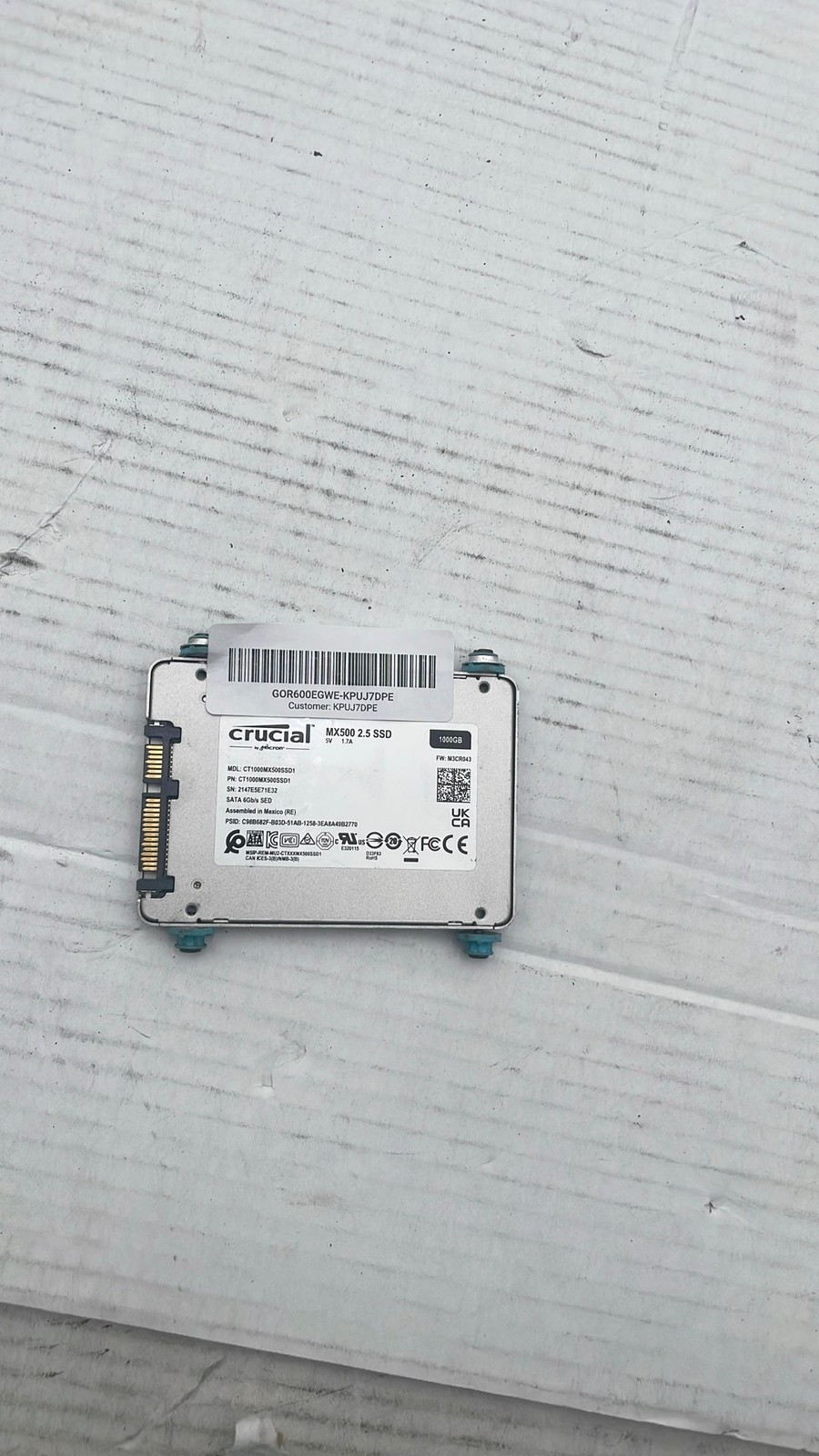 Crucial MX500 CT1000MX500SSD1 1TB 2.5" SATA III Internal Solid State Drive SSD