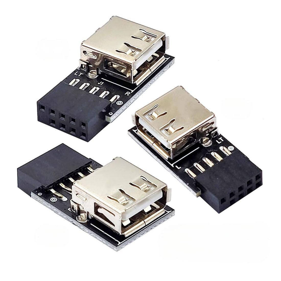 3 Pack Motherboard 9Pin/10Pin Front Panel Header to USB 2.0 Type