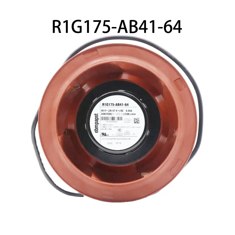 Ebmpaps high air volume cooling fan R1G175-AB41-64 48V 0.85A 34/25W 3100RPM PWM