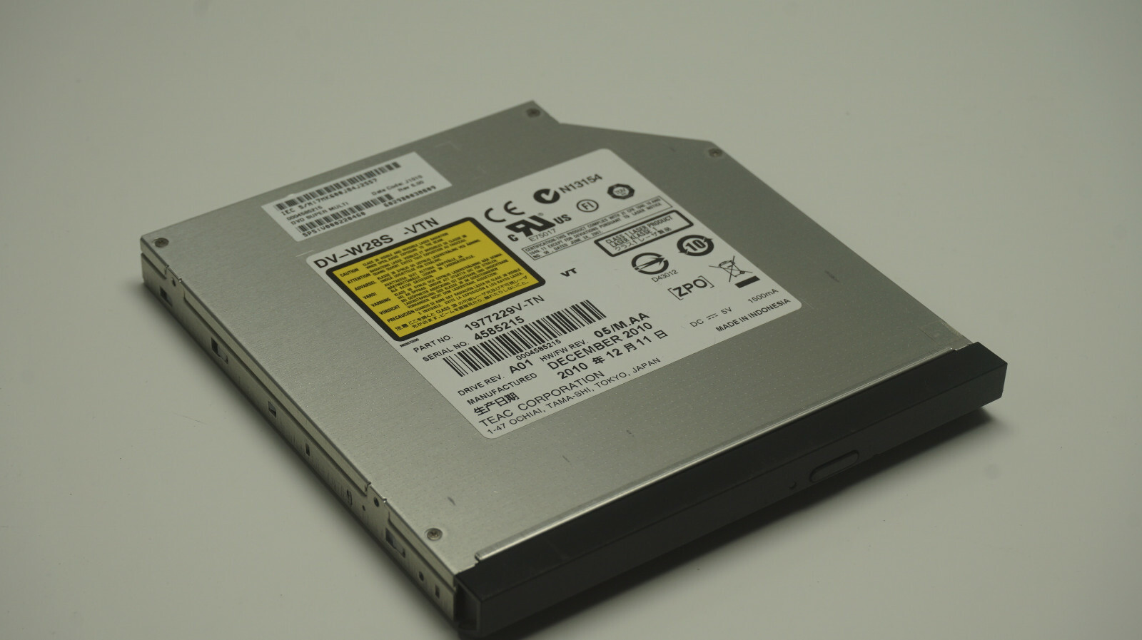 TOSHIBA SATELLITE C655D C655 C655-S5208 SATA DVD-RW DRIVE v000210040 v000220990