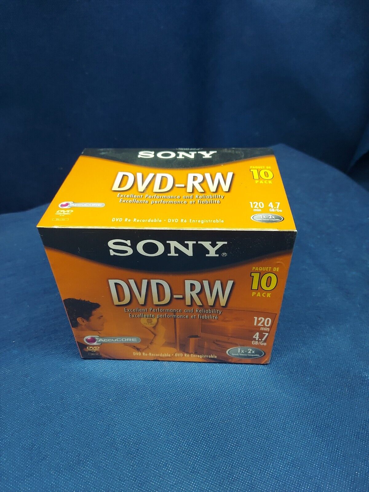 10-Pack  SONY 120 Min  4.7GB  1-2x Blank DVD-RW Disc Pre-owned New in Cellophane
