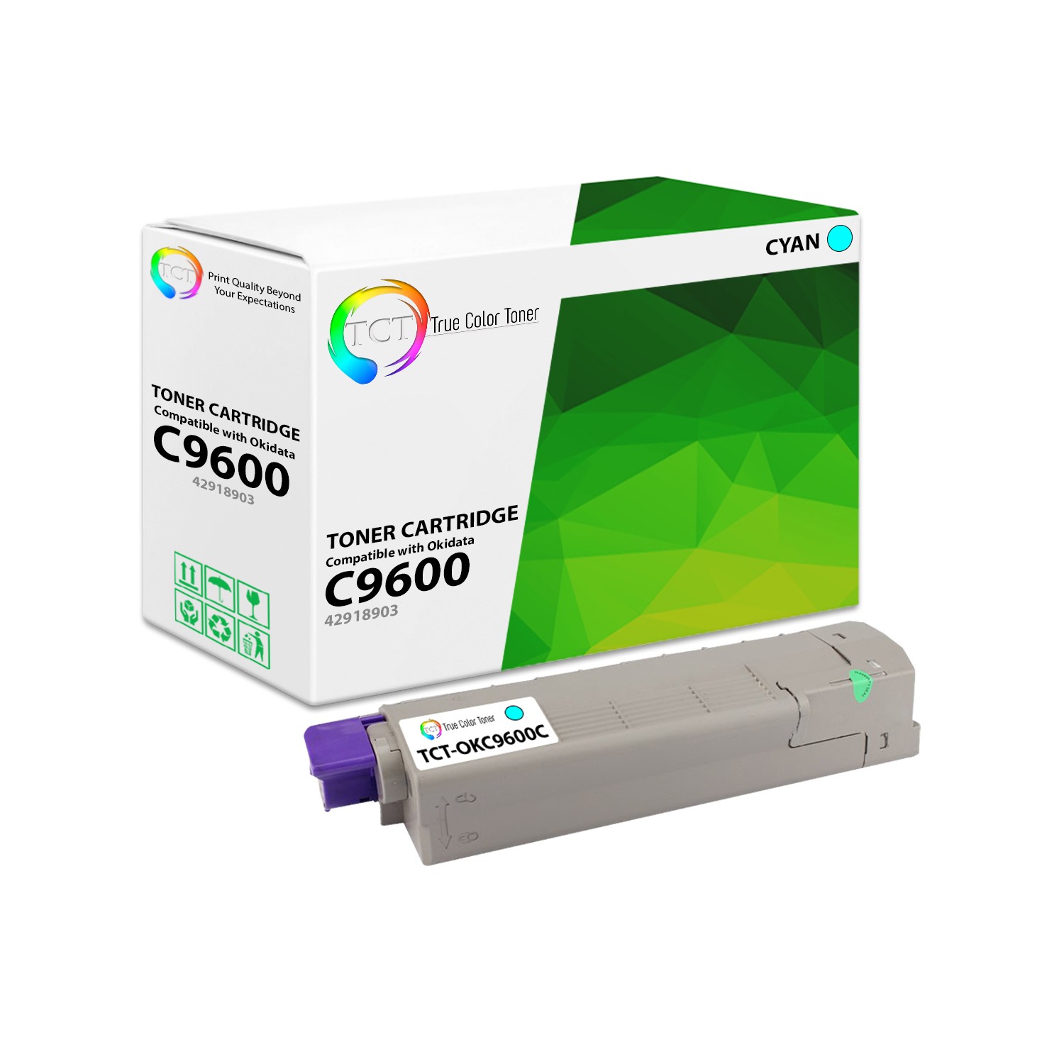 TCT Oki 42918903 Cyan Toner Cartridge For Okidata C9600 C9800 C9850 Printer