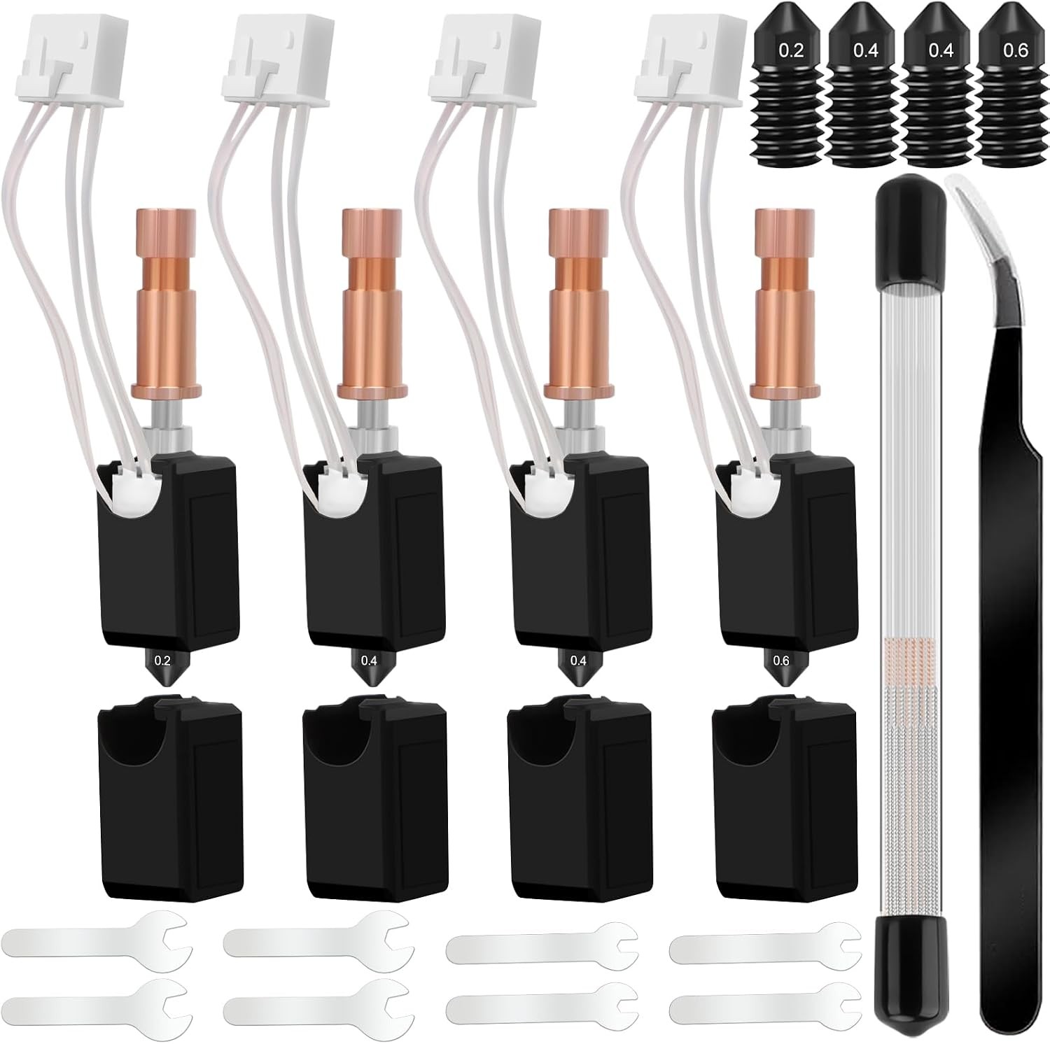 46 PCS Upgraded Kobra S1 Hotend Kit, Hot End Printhead Extruder Kit with 4