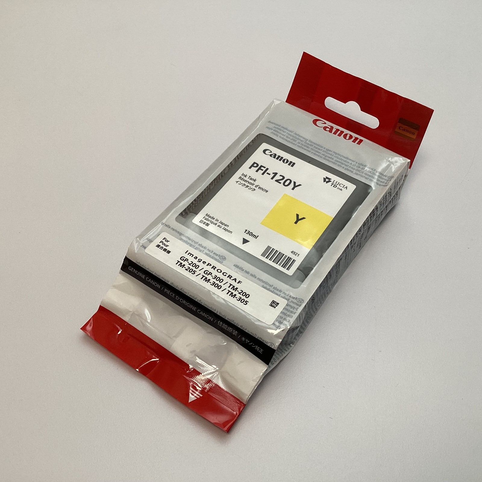 Canon PFI-120Y Yellow Ink Tank 130ml Exp 03/2024 Genuine Canon - New Sealed Bag