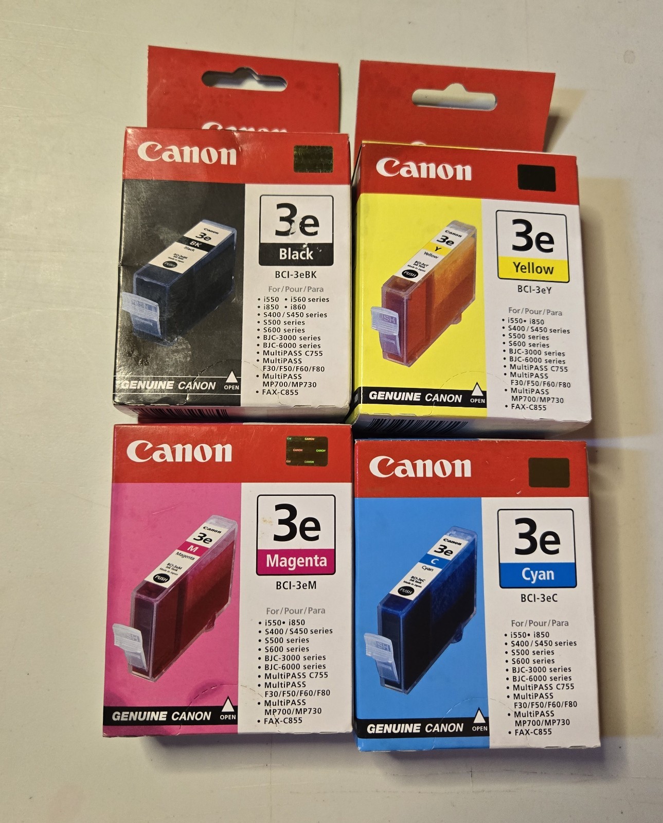Canon Genuine BCI-3e  B/C/M/Y Four Ink Cartridges Canon iP5000/4000r..