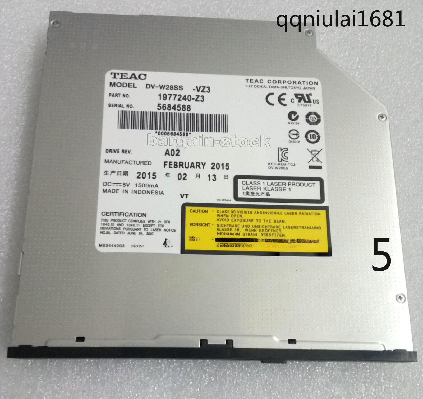 Compatible TEAC DV-W28SS SATA SlotLoad CD DVD Rewriter Burner Drive 12.7mm DVDRW