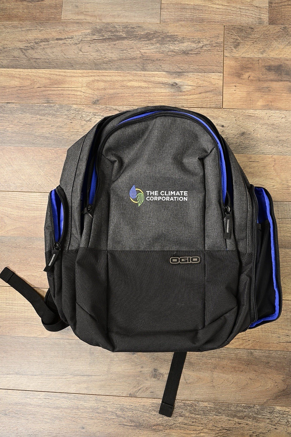 Ogio The Climate Corporation Adult Gray & Blue Laptop Tech Backpack