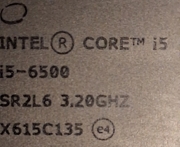 Intel core i5-6500 CPU