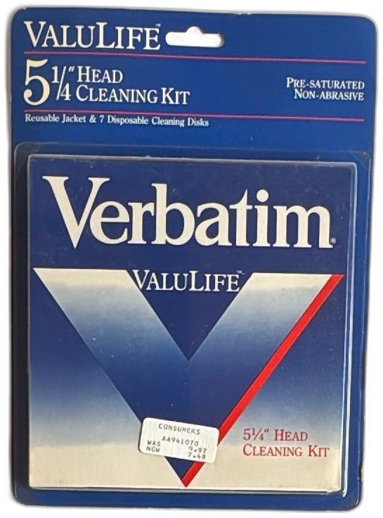 Verbatim ValuLife 5.25 Inch Head Cleaning Kit Vintage 1985 Pre-Saturated New