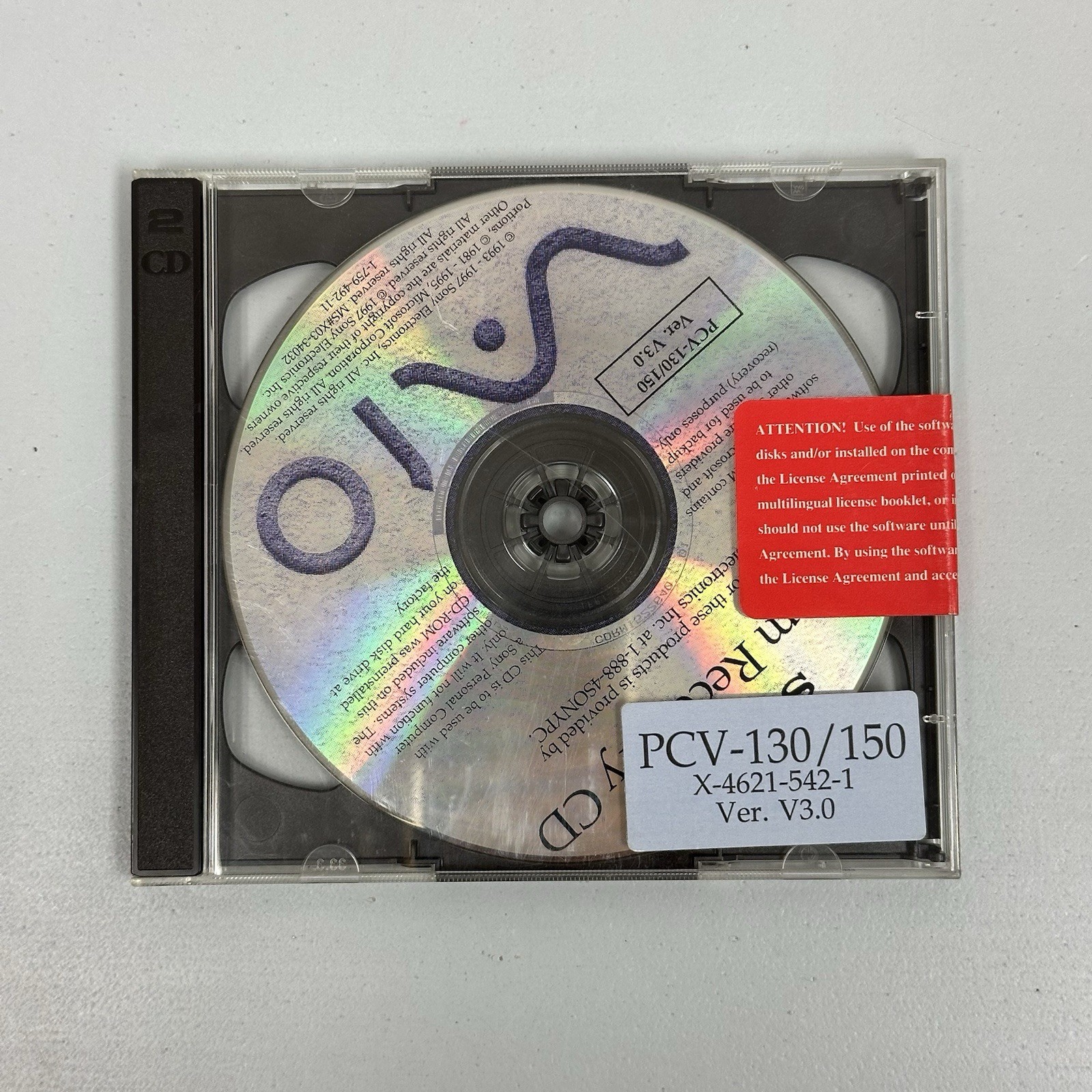 Brand New Sealed Sony Vaio Recovery 1993 - 1997 CD ROM PCV 130/150 Version V3.0