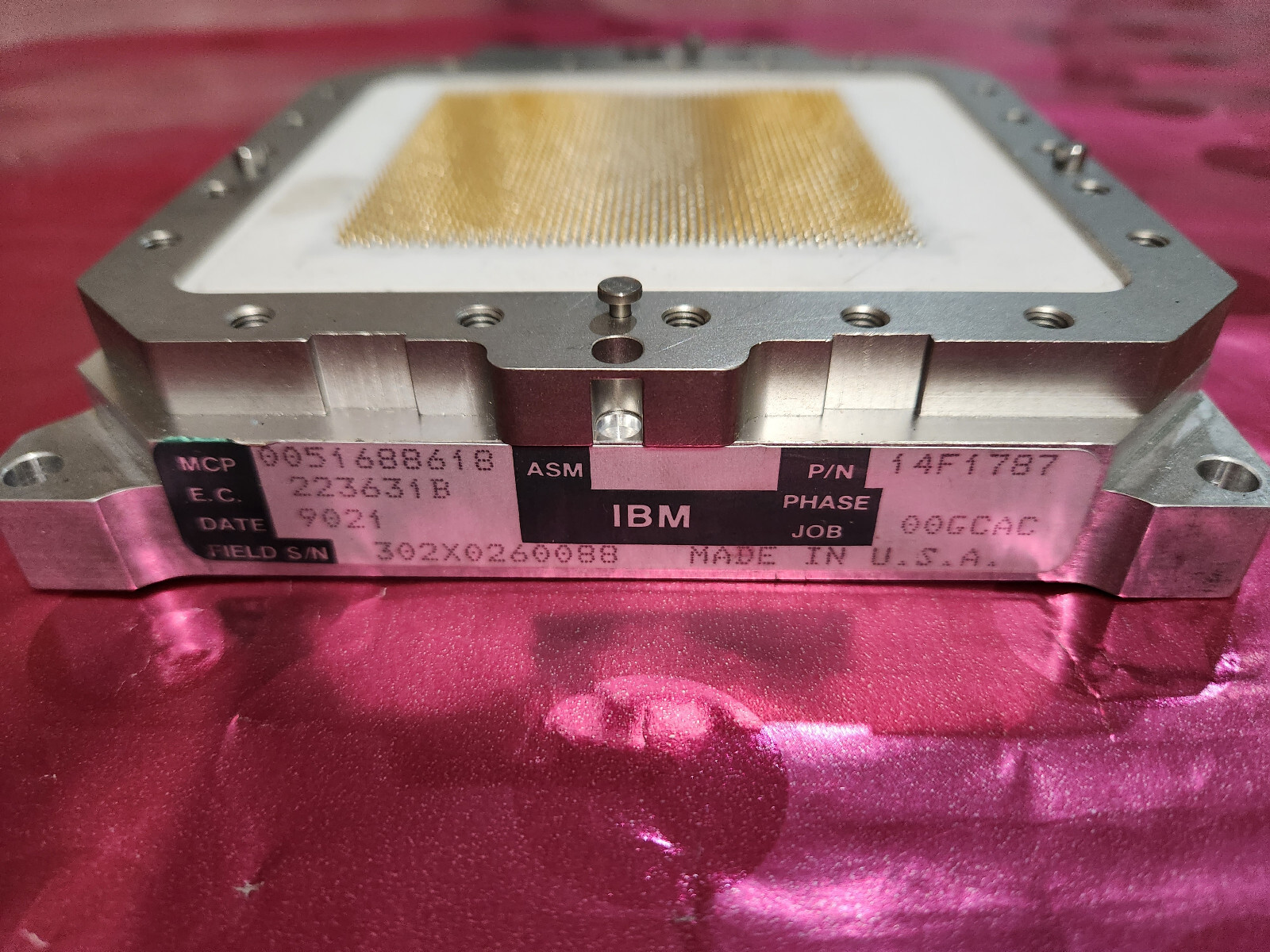 Vintage IBM 3090 Mainframe/Supercomputer Museum TCM/MCM CPU/Processor Gold Pins