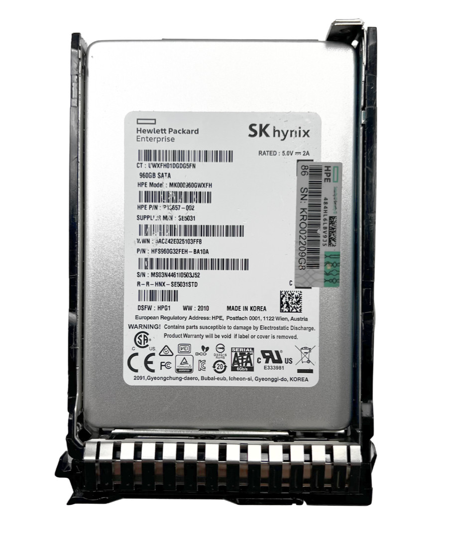 HPE SK Hynix 960GB 2.5" SATA SSD P13657-002 MK000960GWXFH - 90%+ HEALTH