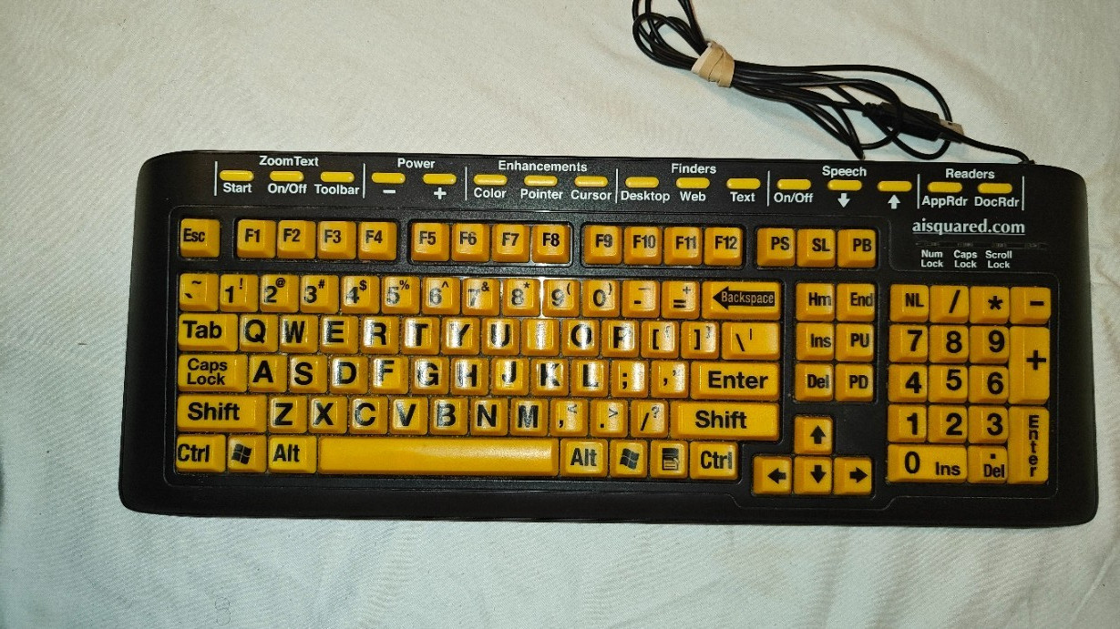 AI SQUARED ZOOM TEXT LARGE-PRINT USB WIRED KEYBOARD 1106-2045