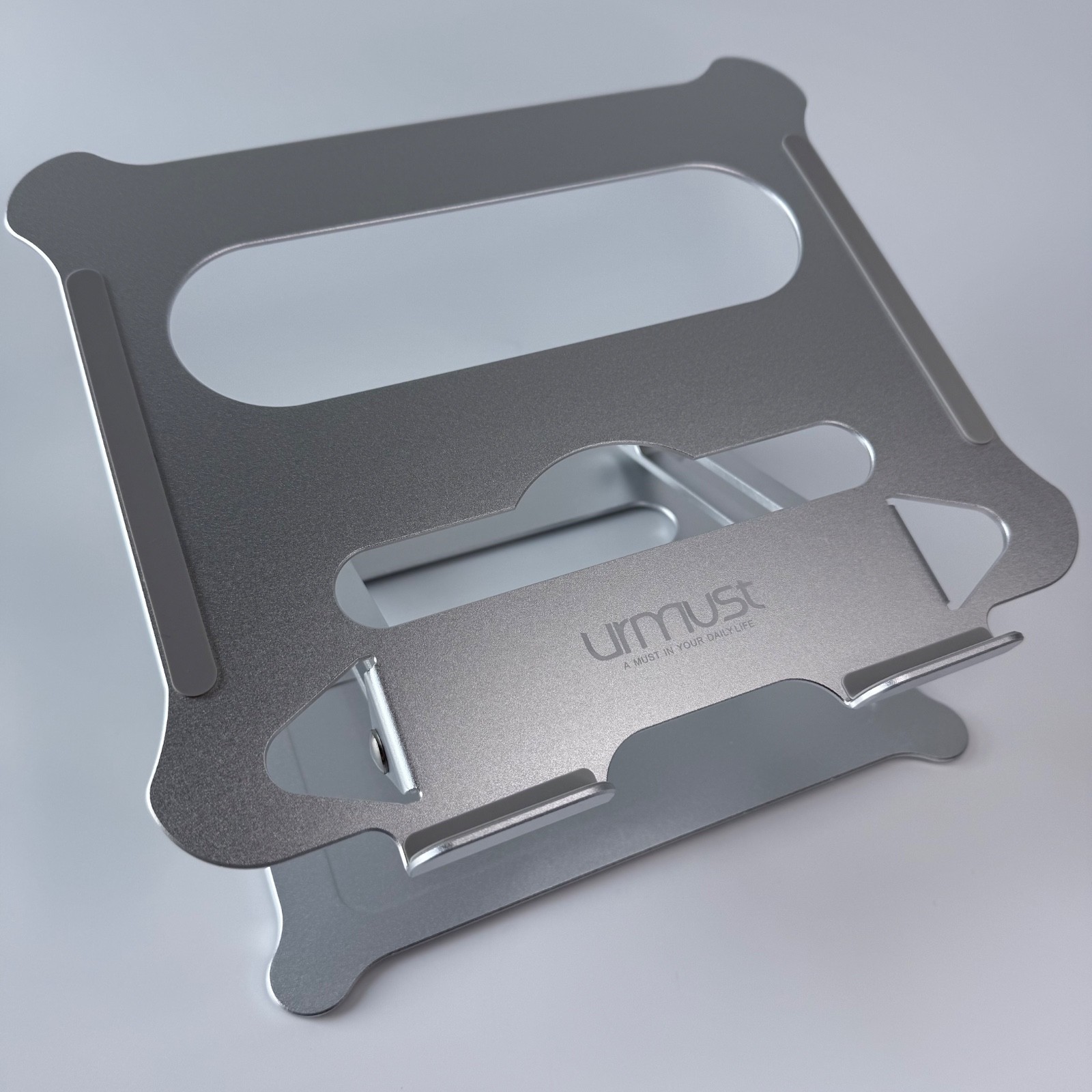 Urmust Adjustable Laptop Stand Ergonomic Notebook Holder Silver Portable Design