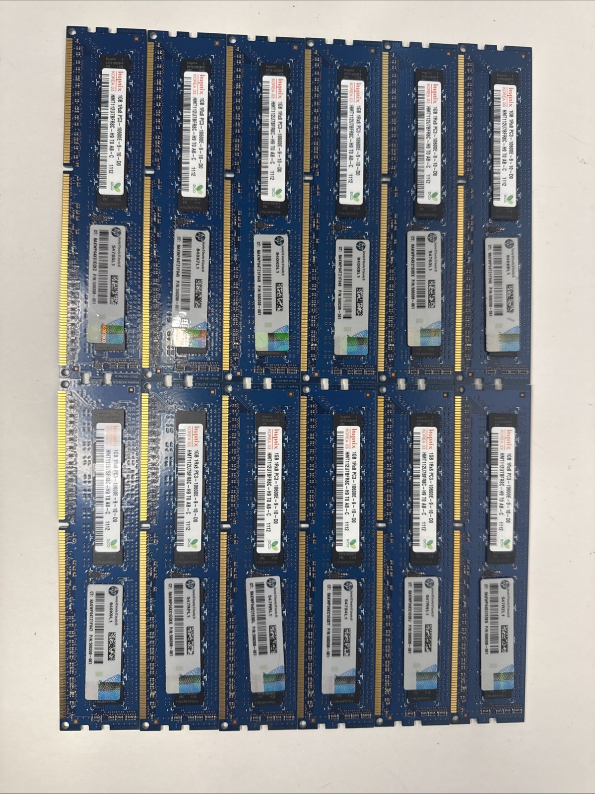 Hynix - 12x 1GB DDR3 PC3- 10600E ECC RAM Server Memory Sticks