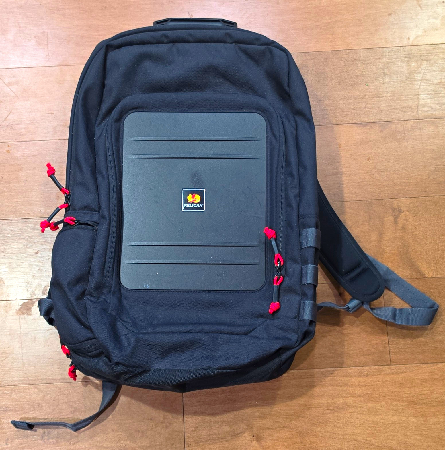 Pelican 15 in Laptop Backpack Padded Nylon Hard Front Panel Black/Red